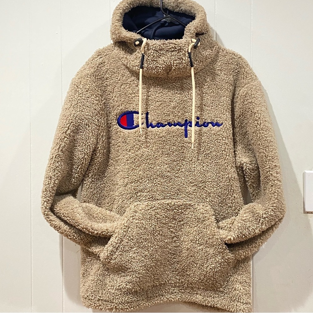REVERSE WEAVE FLEECE POPOVER CHAMPION JACKET IN BROWN